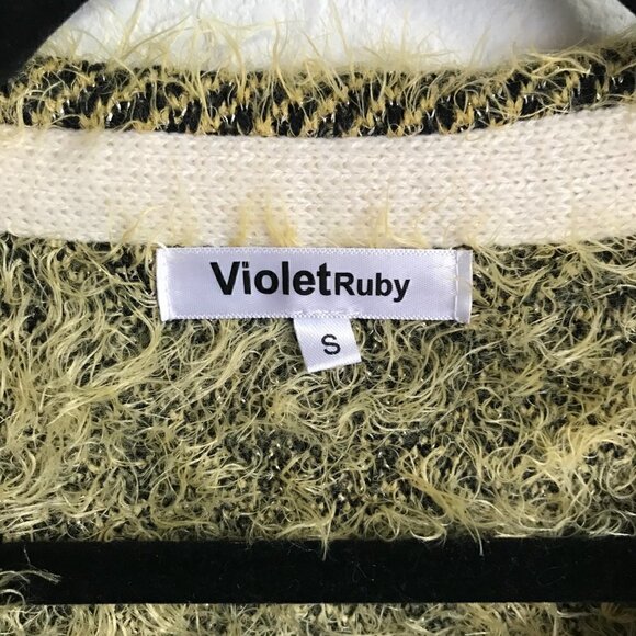 Violetruby Black Yellow Knit long line Eyelash Sweater Size S - Picture 3 of 6